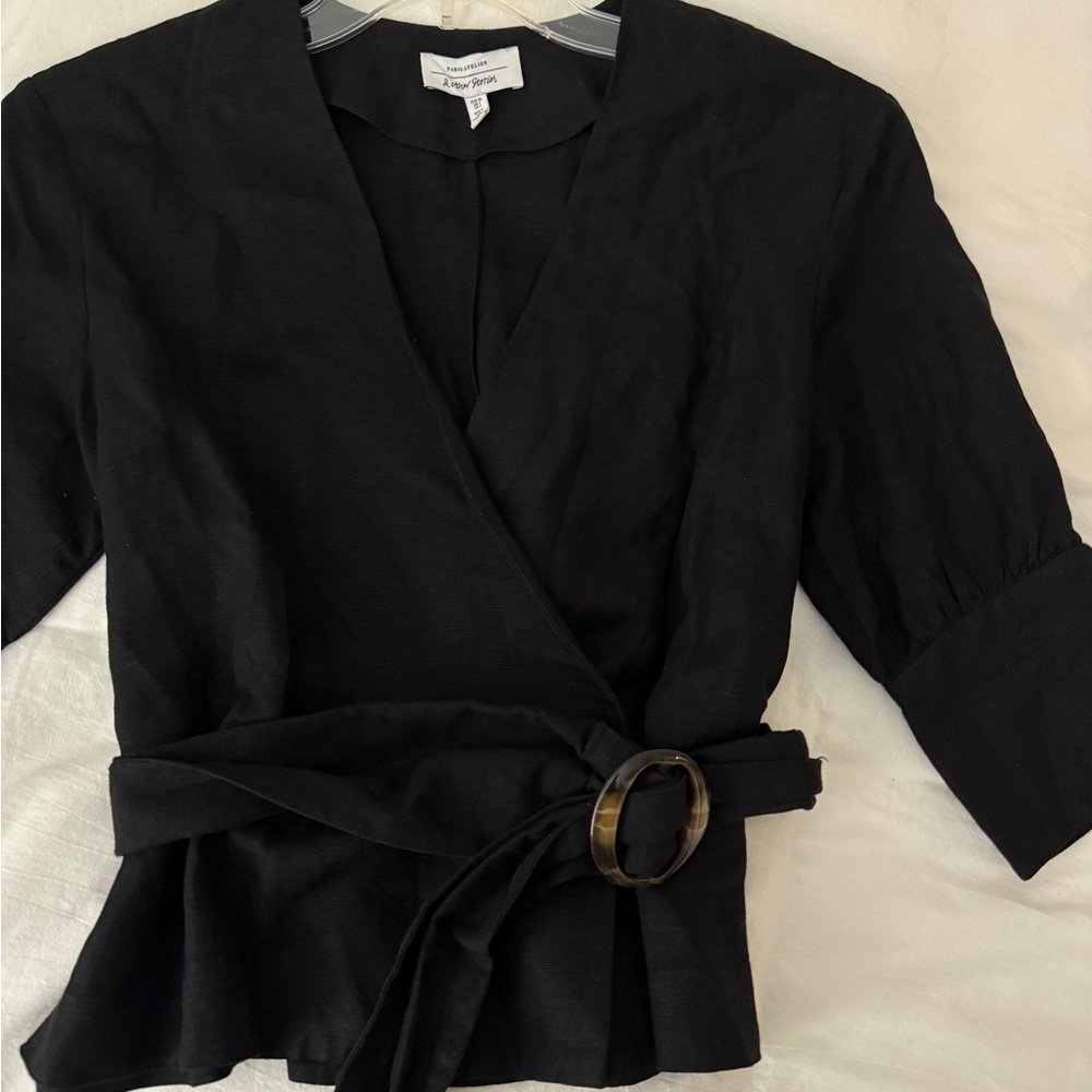 Linen Black Wrap Top - & Other Stories